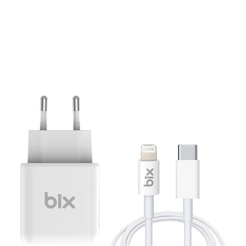 BİX 20W HIZLI ŞARJ ALETİ LİGHTNİNG-TYPC BXCL22-WT